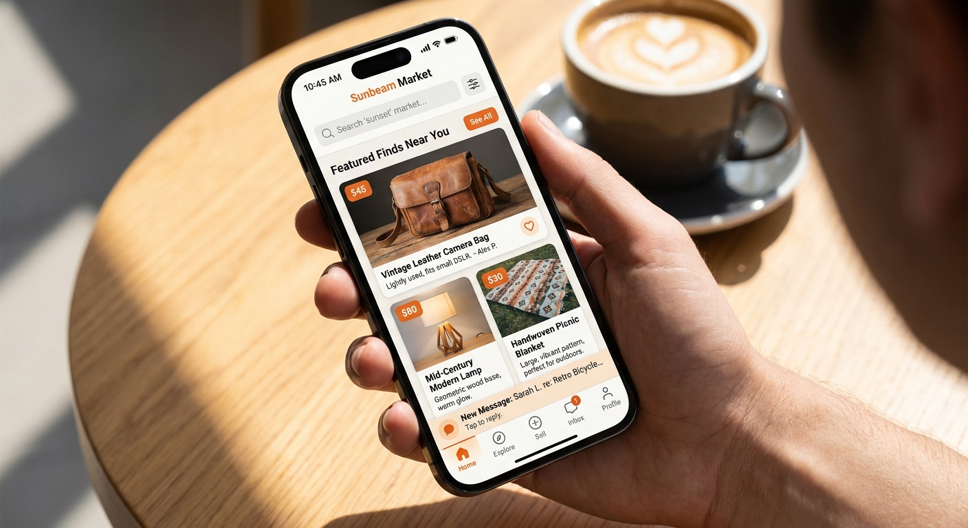 Community Marketplace app mockup