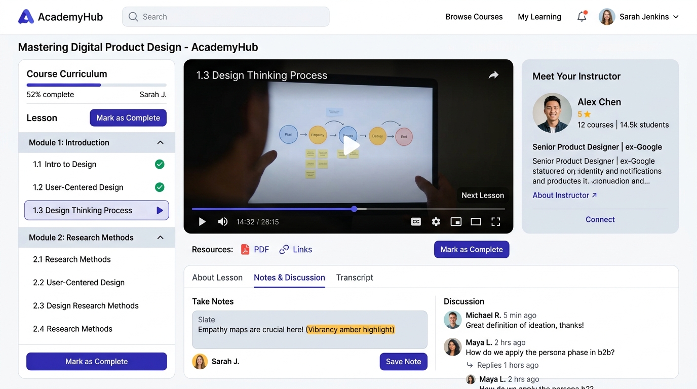 Course Platform & Student Academy preview