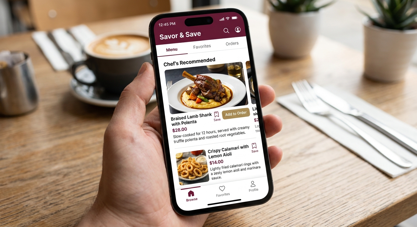 Restaurant & Food Ordering app mockup