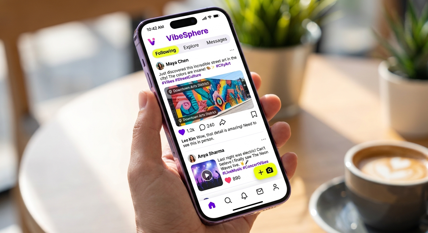 Social Feed app mockup