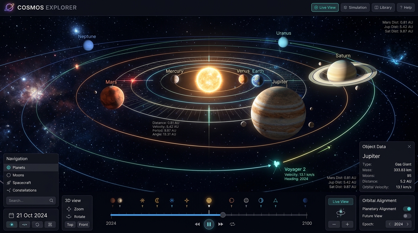Interactive 3D Solar System preview