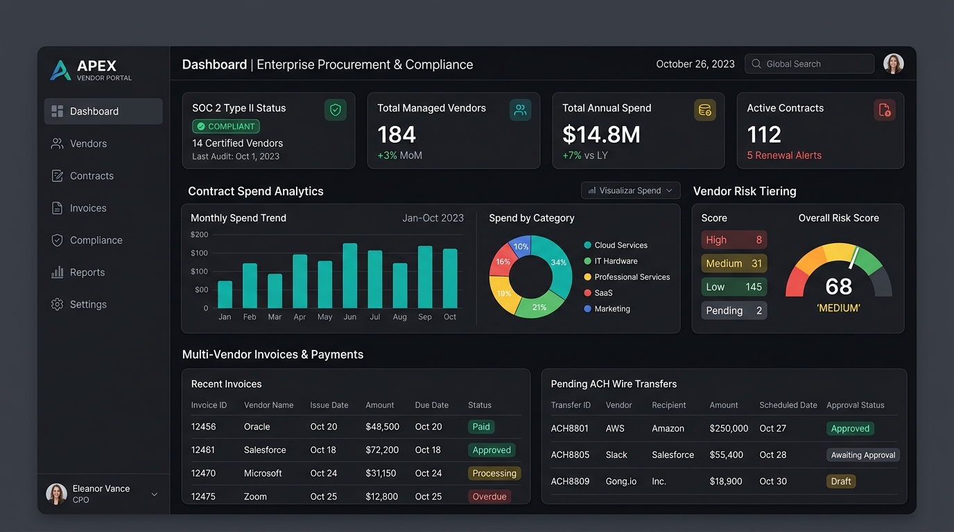Vendor Management Portal preview